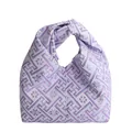 Sac à nœud en jacquard lavande et bleu avec motifs floraux et géométriques - 22*10*15 / Violet
