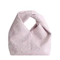 Sac à nœud rose et blanc en brocart avec motifs floraux et géométriques traditionnels - 22*10*15 / Rose