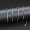 Weizenkette aus Titanstahl für Damen und Herren mit poliertem Karabinerverschluss - Kilkette