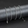 Poliertes Silber Edelstahl Schlangenknochenkette Halskette mit Karabiner für Herren - Rund-Schlangenkette