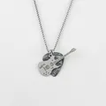 Men's rock guitar pick necklace with silver treble clef pendant and marble pattern - 60CM / Steel Guitar/Gray Pick