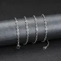 Minimalistische silberne Edelstahl-Gliederkette mit Karabinerverschluss für Damen und Herren - Ankerkette