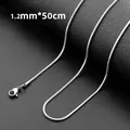 Collier chaîne serpent argentée de 1,2mm en acier inoxydable avec fermoir mousqueton, 50cm - Style de Serpent Carré / Argent