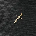 Herren-Hip-Hop-Halskette aus Gold-Edelstahl mit kursivem Faith-Kreuz-Anhänger - Nur Anhänger / Goldfarbe (Ohne Kette)