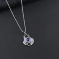Herren-Halskette mit Teufelsauge-Anhänger, Farbverlauf und silberner Box-Kette - Hellblau