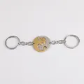Creative dog and cat puzzle keychain set in stainless steel for couples and pet lovers - Yin Yang Dog Puzzle Style / Gold + Silver