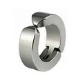 Boucle d'oreille clip minimaliste en acier titane argenté pour oreilles non percées, poli - Acier