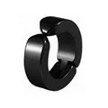 Clip d'oreille en forme de C minimaliste en acier inoxydable noir poli pour oreilles non percées - Noir