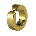 Boucle d'oreille clip en acier inoxydable doré poli avec mécanisme de charnière à ressort - Or