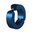 Boucle d'oreille clip en acier titane bleu pour oreilles non percées au design minimaliste - Bleu