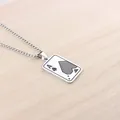 Silver Ace of Spades poker pendant necklace for men with durable box chain detail - Ace of Spades / 70cm