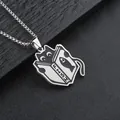 Süße schwarze Katze liest Buch Anhänger Halskette aus Edelstahl für Damen Schmuck - Lese Schwarze Katze Anhänger Mit Corn Kette