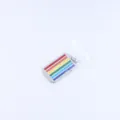Regenbogen gestreifte Edelstahl Hundemarken-Halskette mit polierter Oberfläche und Öse - Nur Anhänger (Ohne Kette)