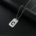 Rechteckiger Halskettenanhänger aus Edelstahl mit ausgehöhltem Buchstabendesign C - Buchstabe C Anhänger Mit Kette