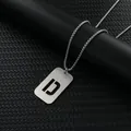 Silberne rechteckige Halskette mit hohlem Buchstaben D und Edelstahl-Boxkette für Herren - Buchstabe D Anhänger Mit Kette