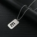 Herren Hip-Hop Silber Edelstahlkette mit hohlem Buchstaben E Anhänger und Box-Kette - Buchstabe E Anhänger Mit Kette