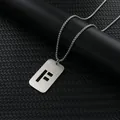 Herren Halskette aus Edelstahl in Silber mit rechteckigem F-Ausschnitt und Box-Kette - Buchstabe F Anhänger Mit Kette