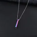 Collar de silbato de meditación arcoíris en acero inoxidable con cadena de eslabones - Multicolor