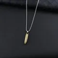 Military style bullet pendant necklace with bronze finish and stainless steel chain link - 60cm Chain / Bronze Pendant