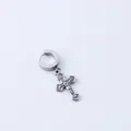 Minimalist stainless steel cross ear clip for men featuring a detailed crucifix pendant - Cross Ear Hoop Style (Single)