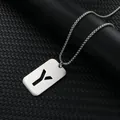 Mattierter Edelstahl-Dog-Tag-Anhänger mit ausgestanztem Y-Buchstaben an Kette - Letter Y Pendant With Chain