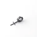 Men's matte black stainless steel huggie hoop earring with a cross pendant charm - Cross / Ear Clip (No Piercing) / Black