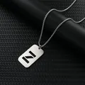 Silberne Edelstahl Halskette mit hohl geschnittenem Buchstaben Z Anhänger - Letter Z Pendant With Chain