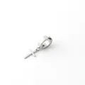 Men's silver stainless steel clip-on hoop earring with a dangling cross pendant - Cross / Ear Clip (No Piercing) / Steel