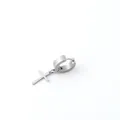 Silver stainless steel huggie hoop earring with cross pendant for men and women - Cross / Hoop (Pierced) / Steel
