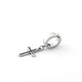 Edelstahl-Ohrring mit schwarzem Emaille-Kreuzanhänger im Gothic-Stil für Damen und Herren - Clip-on Emaille Kreuz / Ohrclip (Nicht durchbohrt)