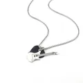 Rock guitar pick necklace for men and women with silver guitar pendant and black pick - Steel Guitar/Black Pick/70cm Bead Chain
