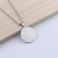 Collier en acier inoxydable avec pendentif rond basket et croix sur chaîne vénitienne - Ballon de basket / Chaîne à Billes 60cm / Argent