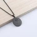 Collier homme en acier inoxydable noir avec pendentif mat de volleyball et croix - Volley-ball / Chaîne à Billes 60cm / Noir
