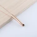 Collar minimalista con colgante tubular de oro rosa y silbato de acero inoxidable - Cadena en O 45+5cm / Rosa oro