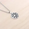 Vintage Herren Halskette Edelstahl mit Yin Yang Tai Chi Anhänger und Rundboxkette - 70 cm Länge / Anhänger Und Edelstahl Perlenkette