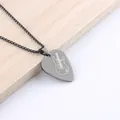 Matte grey guitar pick necklace with stainless steel box chain for music lovers - 60CM / Black Guitar Pattern (Bead Chain)