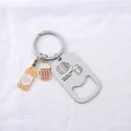 Porte-clés décapsuleur de bière en acier inoxydable avec mini breloques - Modèle Bière A