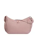 Rosafarbene Halbmond-Schultertasche aus Canvas mit verstellbarem Riemen und Reißverschluss - Rosa