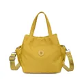 Sac seau jaune vif en nylon à la mode avec large bandoulière logo CJK pour femme - Moyen / Jaune