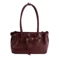 Borsa tote bordeaux in finta pelle con fibbia argentata e doppi manici a spalla - 27*7*19cm / Senza Pendente / Rosso