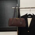Sac fourre-tout en daim marron foncé avec double fermeture éclair et style vintage - Sans Pendentif / Marron