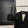 Sac fourre-tout minimaliste en daim noir avec doubles fermetures éclair dorées - Sans Pendentif / Noir