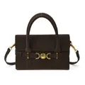 Dunkelbraune quadratische Damenhandtasche mit herzförmiger Goldschnalle - Braun / 22.5*7*16
