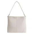 Borsa tote crema minimalista con cuciture verticali e finitura in ecopelle liscia - Stile di base / Bianco