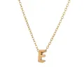 Minimalistische 18k vergoldete Edelstahlkette mit Buchstaben-E-Anhänger für Damen - Gold - Buchstabe E