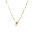 Minimalistische 18k Goldkette mit Buchstaben-F-Anhänger und feiner O-Kette für Damen - Gold - Buchstabe F