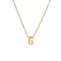 Minimalistische 18k vergoldete Edelstahlkette mit Buchstaben-G-Anhänger - Gold - Buchstabe G