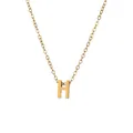 Minimalistische 18k vergoldete Edelstahlkette mit einem 3D Buchstaben H Anhänger - Gold - Buchstabe H