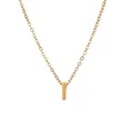 Minimalistische 18k vergoldete Edelstahlkette mit schlichtem vertikalem Stabanhänger - Gold - Buchstabe I
