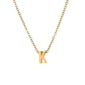 Minimalistische 18k vergoldete Edelstahlkette mit einem Buchstaben-K-Anhänger - Gold - Buchstabe K